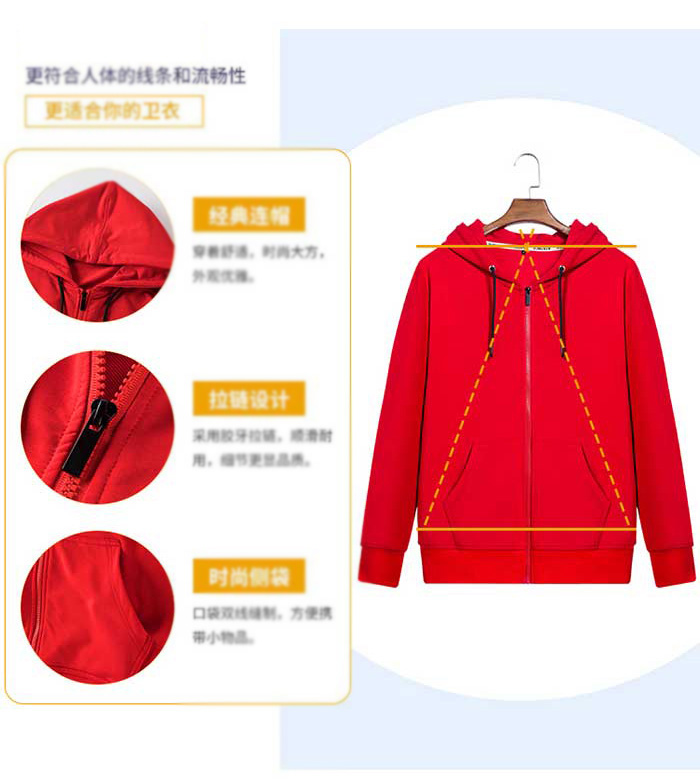 連帽拉鏈款定制衛(wèi)衣版型設(shè)計亮點(diǎn)解析圖